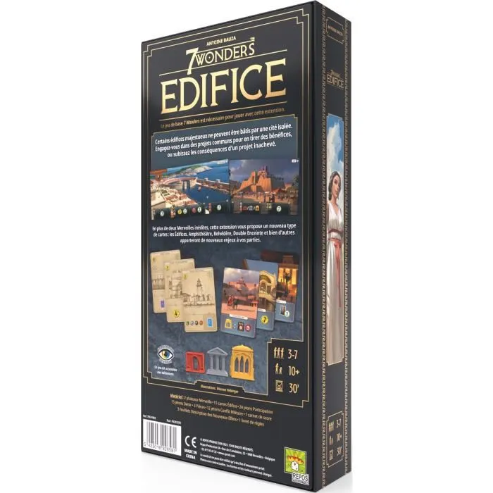 Asmodee - 7 Wonders Edifices, extension de jeu de société en français avec projets de construction collaboratifs