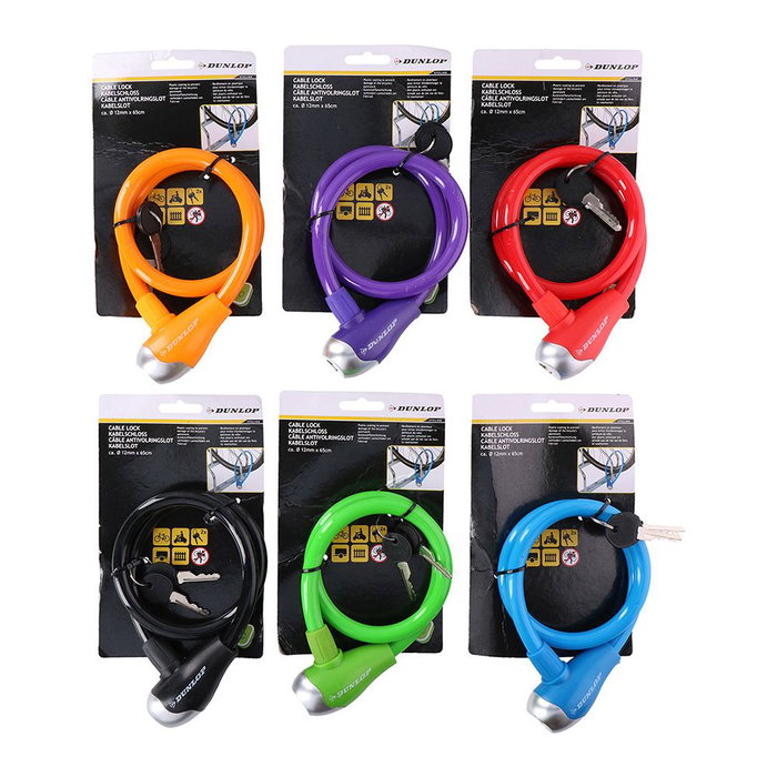 Câble avec cadenas Dunlop Ø 12 mm 65 cm Câble avec cadenas Dunlop Ø 12 mm 65 cm