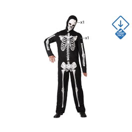 BigBuy Carnival Déguisement Squelette Homme Noir M/L