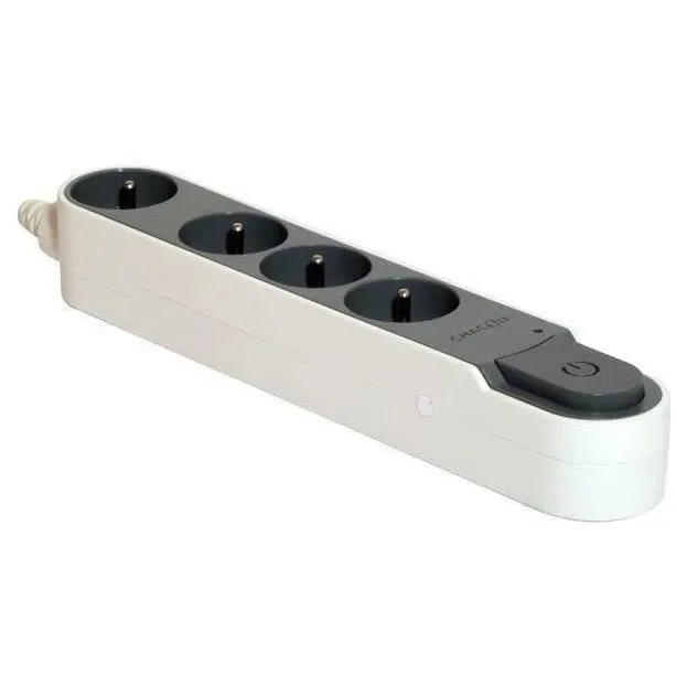 Chacon Multiprise Parafoudre avec Interrupteur - 4 Prises 16A Gris - Câble 5 m - Pour Intérieur Chacon Multiprise Parafoudre avec Interrupteur - 4 Prises 16A Gris - Câble 5 m - Pour Intérieur