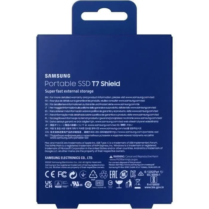 Samsung SSD Externe T7 Shield 2 TB USB 3.2 Gen 2 (USB-C) MU-PE2T0R/EU
