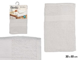 Berilo Serviette de toilette lisse 30x50 cm Blanc 80% coton 20% polyester (Set de 36)