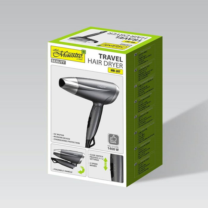 Feel Maestro Sèche-cheveux MR-207 Graphite Argenté 1400 W Feel Maestro Sèche-cheveux MR-207 Graphite Argenté 1400 W