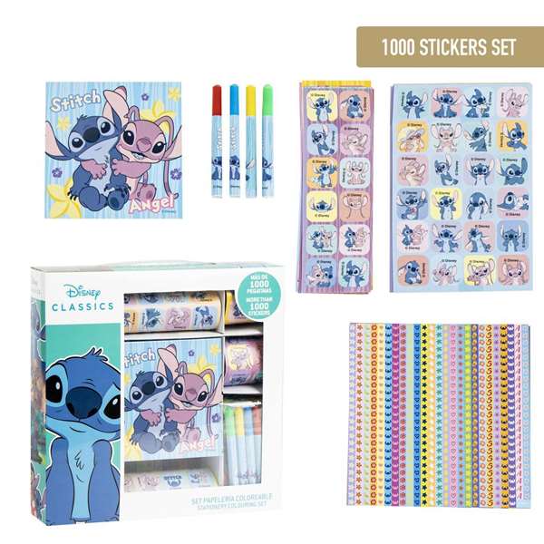 Cerdá Pack de 1000 autocollants Stitch pour enfants, motif multicolore - 21.5 x 21.5 cm Cerdá Pack de 1000 autocollants Stitch pour enfants, motif multicolore - 21.5 x 21.5 cm