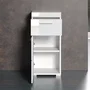 Trendteam Amanda - Meuble bas de salle de bain blanc, 1 porte et 1 tiroir, L 37 x P 31 x H 79 cm - Rangement en mélamine