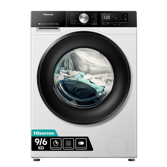 Laveuse - Sécheuse Hisense WD3S9043BW3 1400 rpm 9 kg Laveuse - Sécheuse Hisense WD3S9043BW3 1400 rpm 9 kg