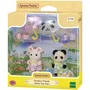 Sylvanian Families - Figurines Articulées Duo Bébés Panda et Souris Marshmallow en Habits de Pluie avec Parapluies Détachables
