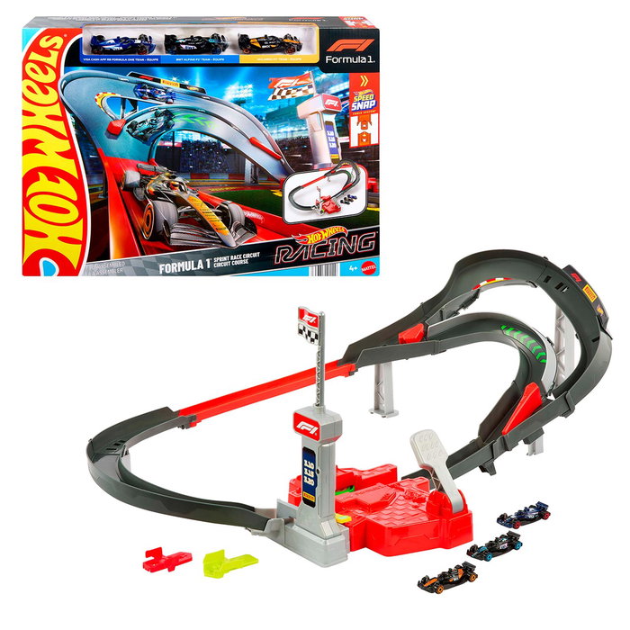 Hot Wheels Circuit de course Racing Starter Trackset avec 3 voitures F1 Hot Wheels Circuit de course Racing Starter Trackset avec 3 voitures F1