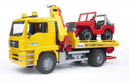 Bruder Camion d'assistance MAN TGA 49x18x25 cm avec tout-terrain 26x14x14 cm, jouet ABS 3+