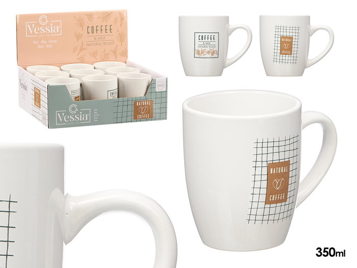 Vessia Tasse en Porcelaine Coffee Natural Assorties 350 ml 12 x 10 x 8 cm (Set de 27) Vessia Tasse en Porcelaine Coffee Natural Assorties 350 ml 12 x 10 x 8 cm (Set de 27)