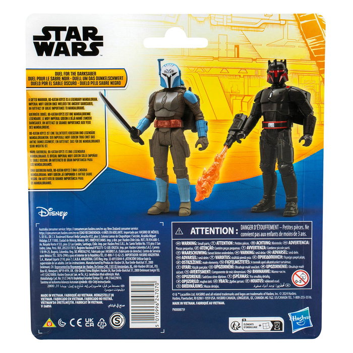 Hasbro Star Wars - Figurines articulées Bo-Katan Kryze et Moff Gideon (10 cm) avec Darksaber, lance-flammes et jetpacks - Pack de 2 - The Mandalorian