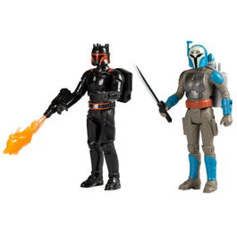 Hasbro Star Wars - Figurines articulées Bo-Katan Kryze et Moff Gideon (10 cm) avec Darksaber, lance-flammes et jetpacks - Pack de 2 - The Mandalorian