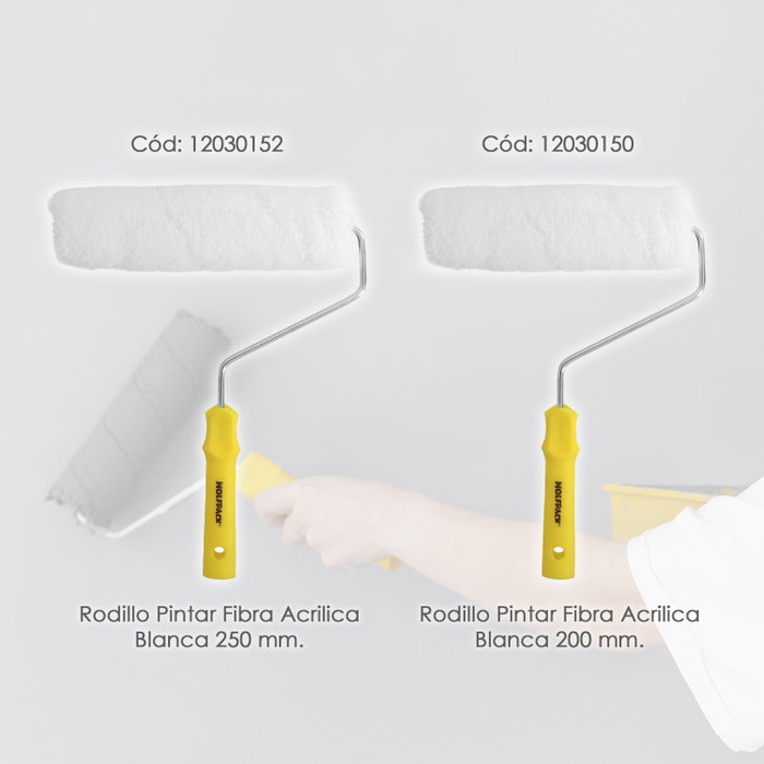 WOLFPACK LINEA PROFESIONAL Rouleau de peinture en fibre acrylique blanche 200 mm WOLFPACK LINEA PROFESIONAL Rouleau de peinture en fibre acrylique blanche 200 mm