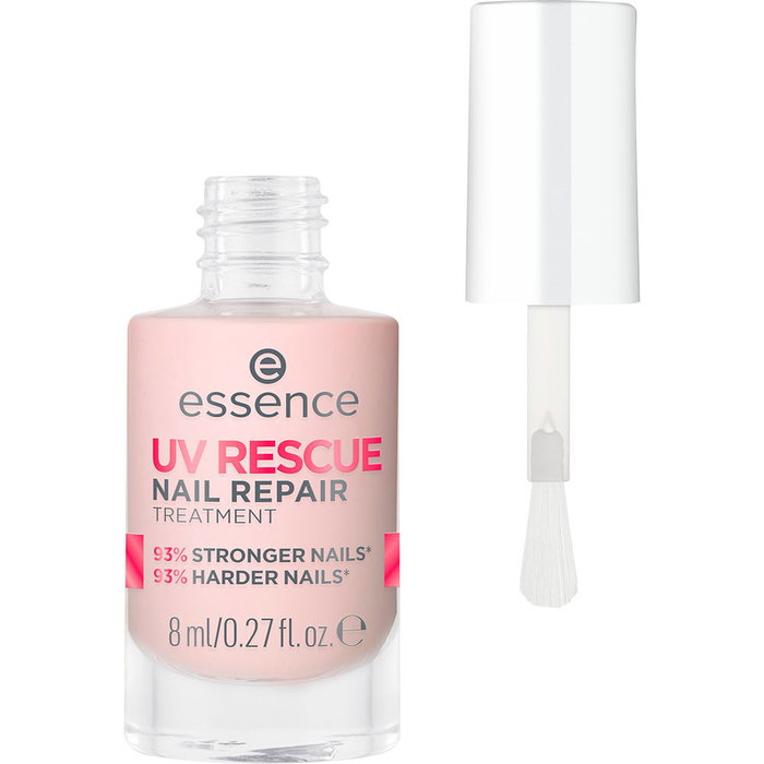 Essence Soin réparateur pour ongles UV RESCURE n°01 8 ml - Vernis rose renforçateur avec Hexanal, MSM et Acide Glycolique pour ongles abîmés par le gel UV