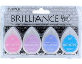 Tsukineko Set de 4 tampons d'encre BRILLANCE tons joyaux effet nacré
