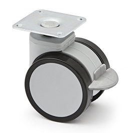 Q&Q Roulette pivotante Duncan Ø 50 H64 Plastique Gris Sans frein - Avec frein