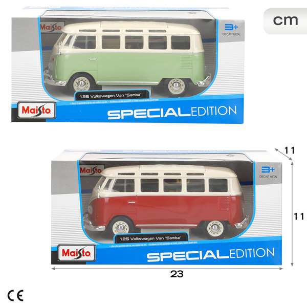 Maisto Volkswagen Samba Furgoneta, échelle 1:25, Beige et Vert Maisto Volkswagen Samba Furgoneta, échelle 1:25, Beige et Vert