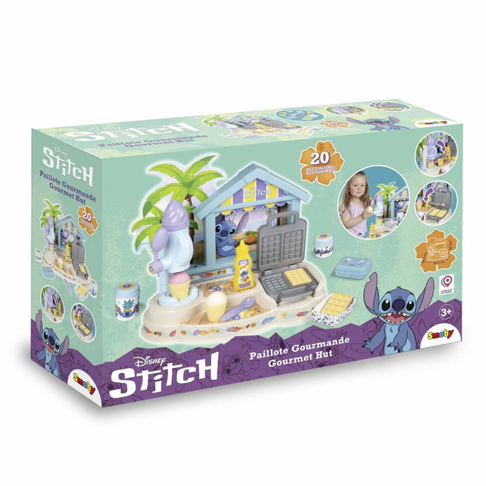 Smoby Paillote Gourmande Stitch - Fabrique à glaces et gaufrier