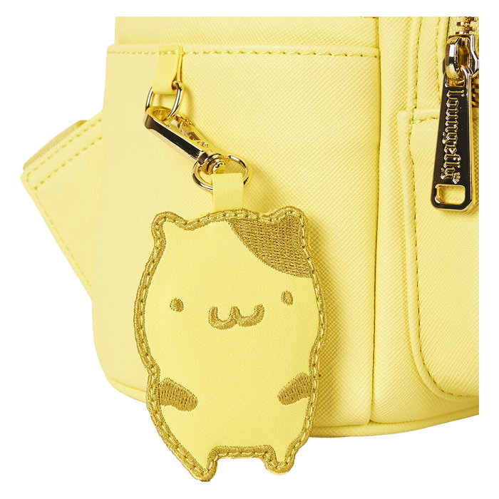 LOUNGEFLY Mochila Pompompurin Hello Kitty Sac à Dos 26 cm en Similicuir Texturé avec Bretelle Rembourrée, Poche à Fermeture Éclair et Détails Dorés