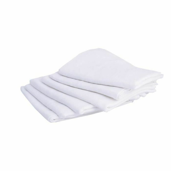 Domiva Lot de 6 langes carrés en coton blanc 70x70 cm