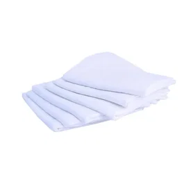 DOMIVA Langes Carrés en Coton Blanc 70 x 70 cm - Lot de 6 Pièces - Lavable à 95°C - 120g/m²