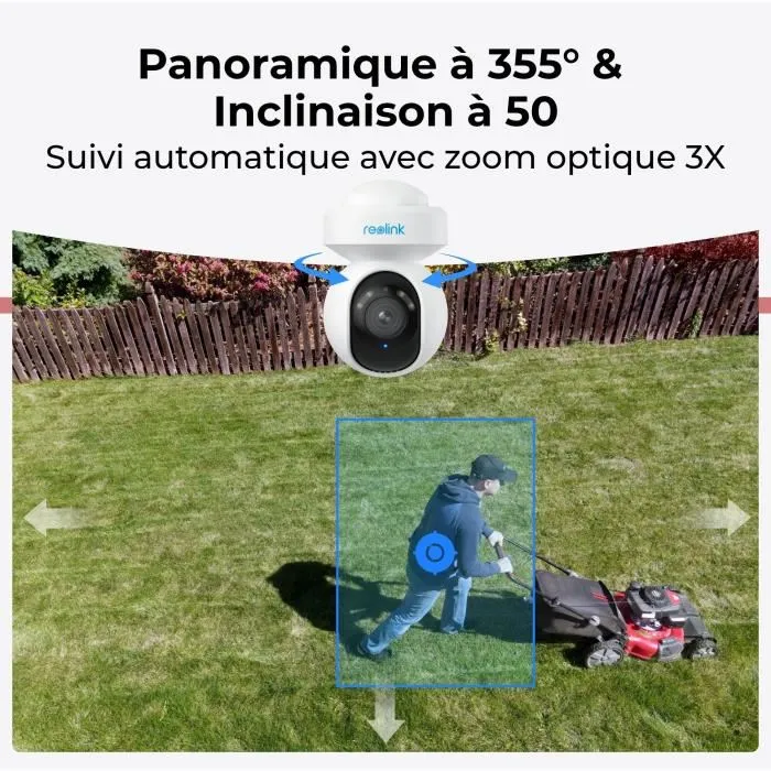 Reolink E540 Caméra de sécurité intérieure 5MP avec zoom optique 3X, vision nocturne couleur, détection intelligente personne/véhicule/animal et audio bidirectionnel
