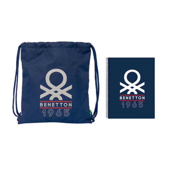 Ensemble de Papeterie Benetton Varsity Gris Blue marine 2 Pièces Ensemble de Papeterie Benetton Varsity Gris Blue marine 2 Pièces