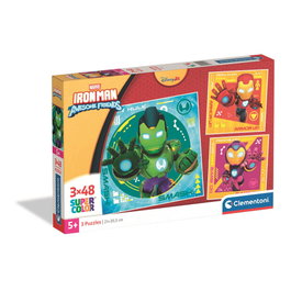 Clementoni Lot de 3 Puzzles Iron Man - 3x48 pièces