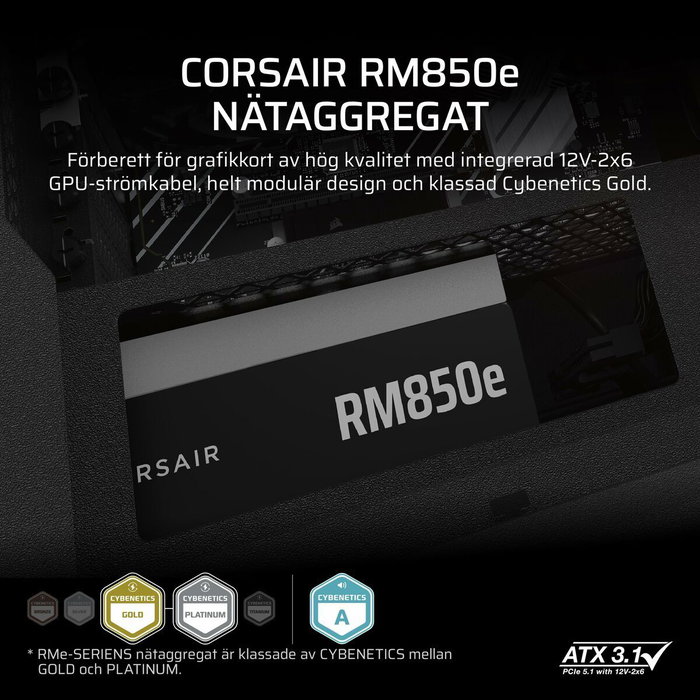 Corsair RM850e 850W 80 PLUS Gold ATX entièrement modulaire Noir