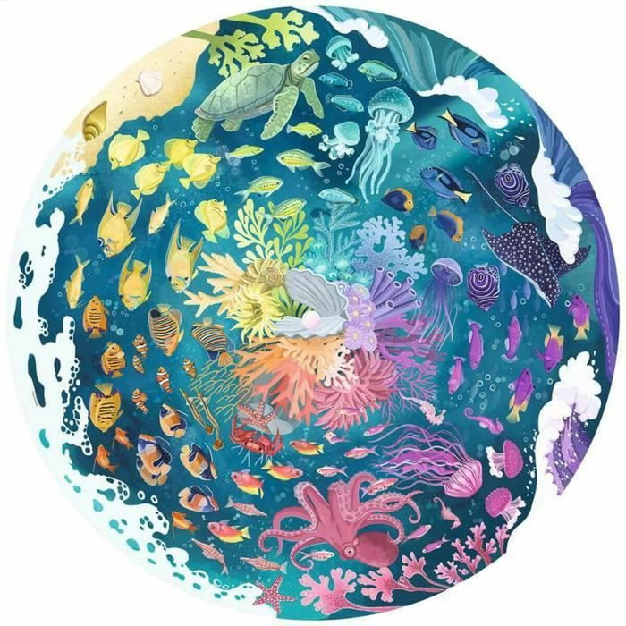 Ravensburger Puzzle rond Océan 500 pièces Circle of Colors Ravensburger Puzzle rond Océan 500 pièces Circle of Colors