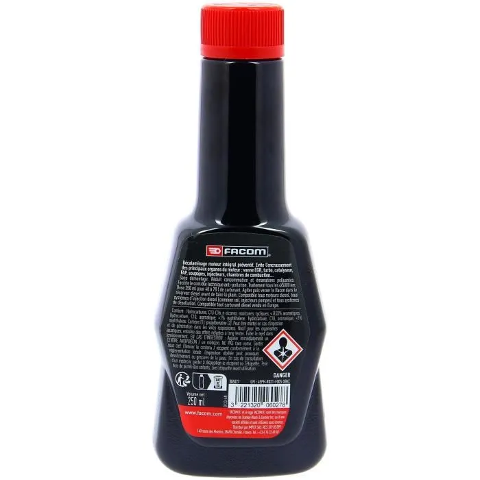 Facom - Additif décalaminant moteur diesel préventif 250ml - Nettoyage soupapes, chambre de combustion, vanne EGR, catalyseur, filtre à particules