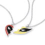 PEERS HARDY Set de 2 Colliers Pendentifs Deadpool et Wolverine Marvel - Coeur Séparable - Fermoir Pince de Langosta