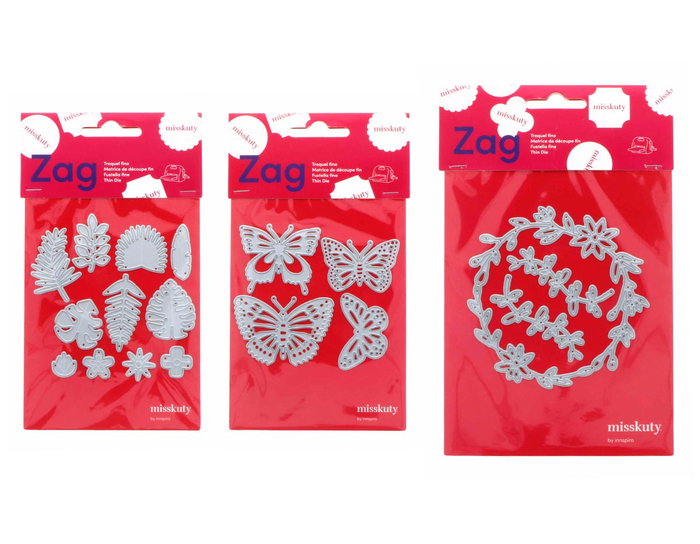 Misskuty Set 3 Troqueles finos ZAG Botánico y Mariposas