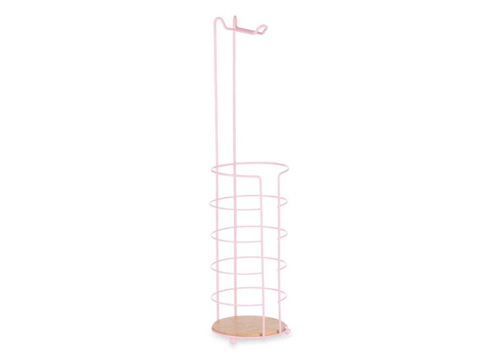Berilo Porte-Rouleau Métal Bambou Rose Dépotoir 16,5x63,5x16,5 cm (Set de 4)