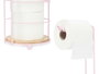 Berilo Porte-Rouleau Métal Bambou Rose Dépotoir 16,5x63,5x16,5 cm (Set de 4)