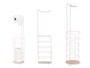 Berilo Porte-Rouleau Métal Bambou Rose Dépotoir 16,5x63,5x16,5 cm (Set de 4)