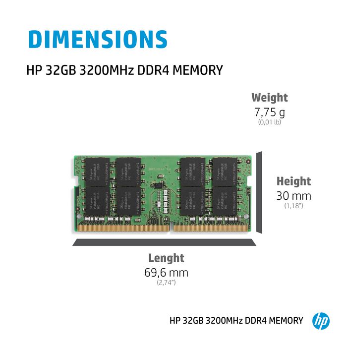 HP 32 Go 3200MHz DDR4 Mémoire RAM pour Ordinateur Portable