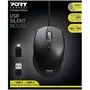 Port Designs Mouse Office Pro Silent Wired - Souris filaire optique silencieuse avec molette de défilement - Compatible USB et USB-C - Noir