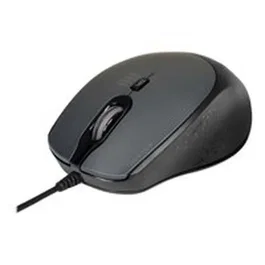 Port Designs Mouse Office Pro Silent Wired - Souris filaire optique silencieuse avec molette de défilement - Compatible USB et USB-C - Noir