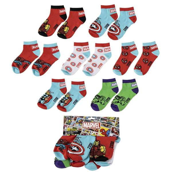 Marvel Pack de 3 paires de chaussettes chevilles pour enfant taille 31-34 - Modèles assortis