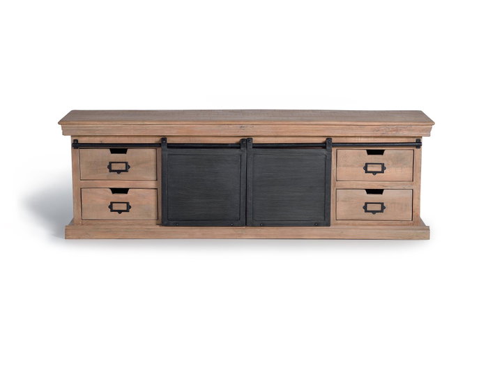 GINER Y COLOMER Meuble TV style industriel en bois de manguier et métal, couleur naturel et gris GINER Y COLOMER Meuble TV style industriel en bois de manguier et métal, couleur naturel et gris