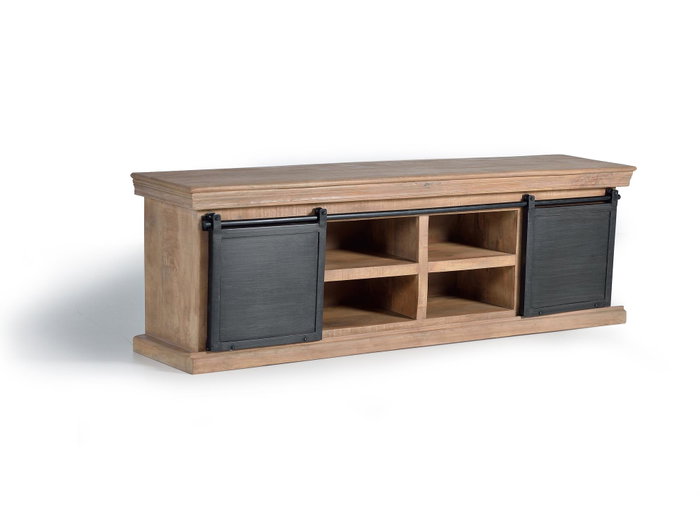 GINER Y COLOMER Meuble TV style industriel en bois de manguier et métal, couleur naturel et gris GINER Y COLOMER Meuble TV style industriel en bois de manguier et métal, couleur naturel et gris