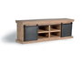 GINER Y COLOMER Meuble TV style industriel en bois de manguier et métal, couleur naturel et gris