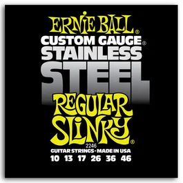 ERNIEBALL Jeu de cordes électrique Slinky Regular en acier 10-46