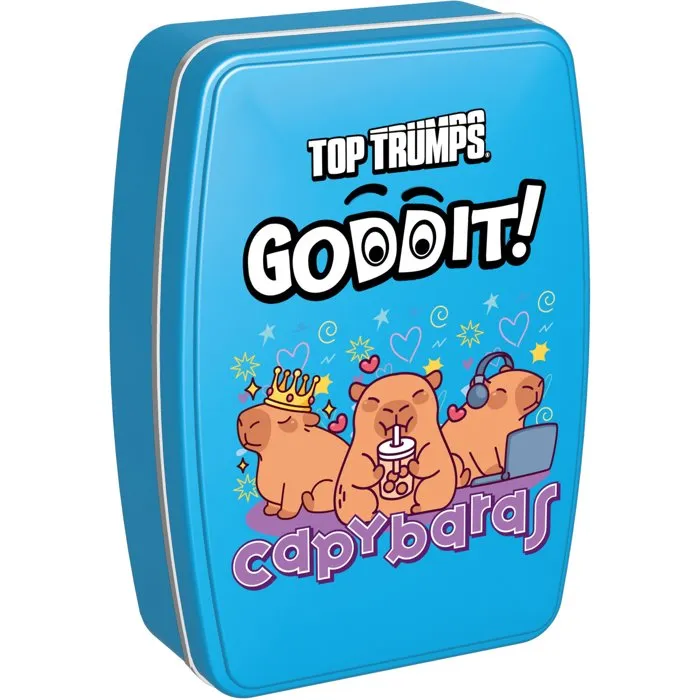 Winning Moves - Jeu de cartes Top Trumps Capybaras GODDIT - Avec 55 énigmes, labyrinthes et défis - De 1 à 6 joueurs - À partir de 6 ans