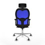 Piqueras y Crespo Chaise de Bureau 2D086G2 Bleu et Brun foncé