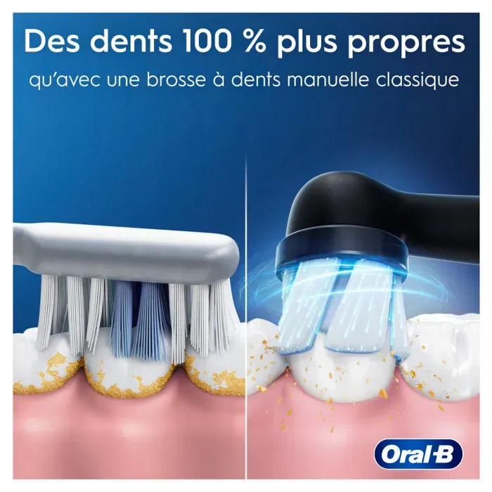 Oral-B iO2 - Brosse à dents électrique - Noir - 3 modes de brossage, minuteur 2 minutes, capteur de pression, batterie longue durée