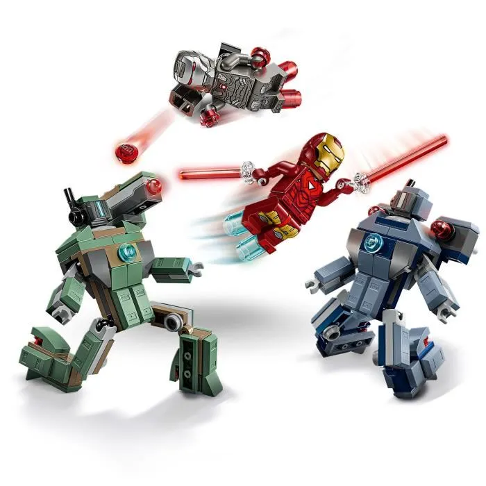 Lego Marvel 76320 Jeu de Construction - Iron Man et War Machine contre les Drones de Hammer - Jouet Super-héros pour Enfants dès 7 ans