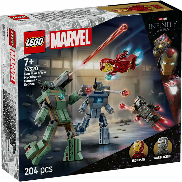 LEGO Marvel 76320 Iron Man et War Machine contre les Drones de Hammer