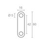 Edm Plaque de jonction droite PLC14 en acier inoxydable, 60 x 16 x 1,5 mm, 4 pcs